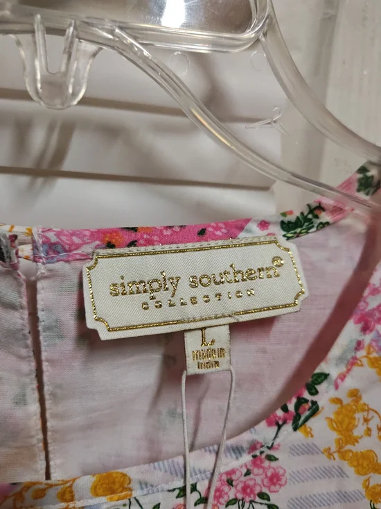 Simply Southern The Hailey Pink Floral Ruffled Tiered Dress - Picture 2 of 4